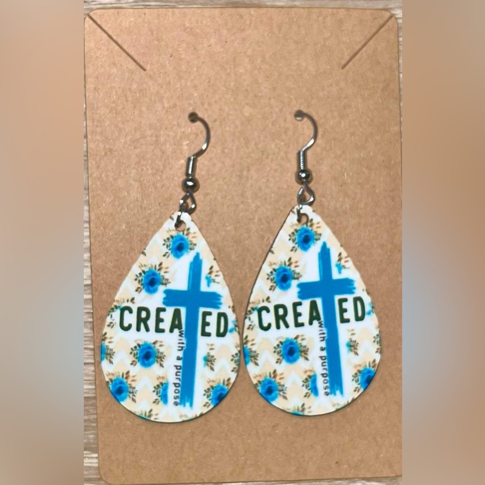 Sublimation, teardrop earrings